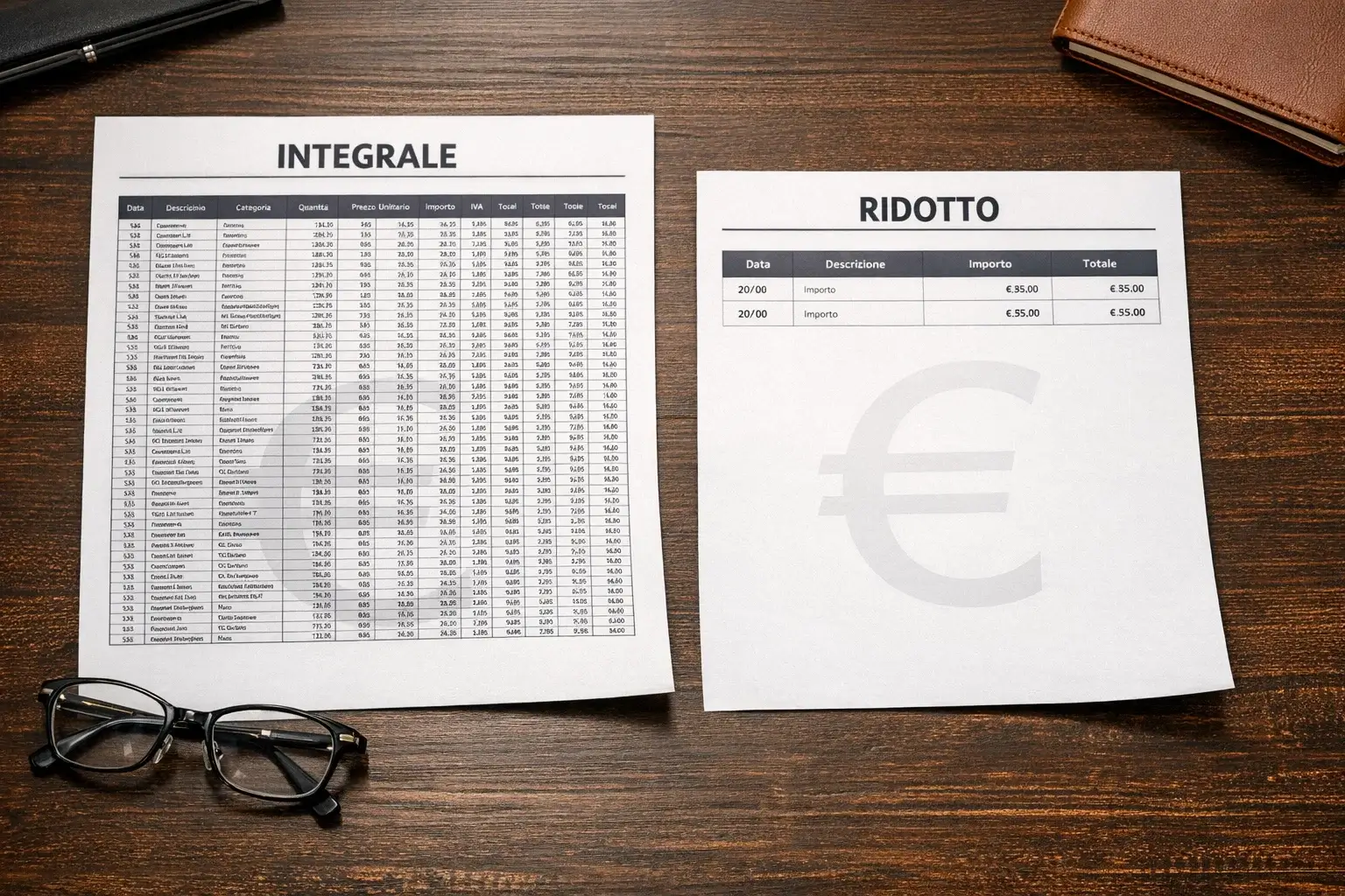 Confronto visivo tra sistema integrale e sistema ridotto con colonne