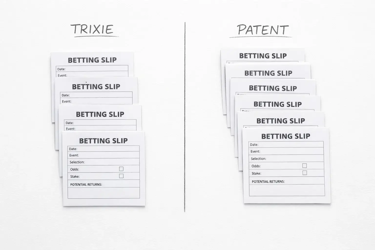 Confronto tra sistema Trixie e Patent nelle scommesse