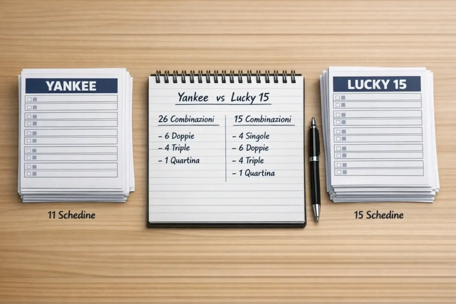 Confronto tra sistema Yankee e Lucky 15